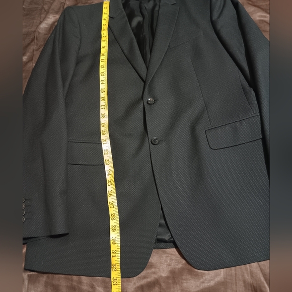 BURBERRY Made In Italy Fit Suit Virgen Wool Sz56R(USA46) Black Jacket Coat - Picture 5 of 16